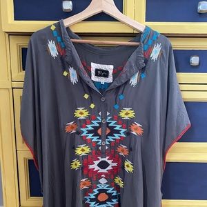 Embroidered Silk Cover-Up/Poncho